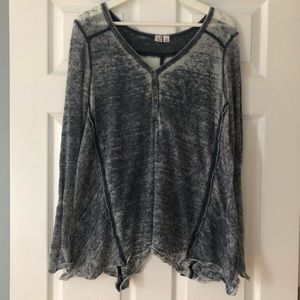 Melrose and Market Loose Blue Henley Shirt